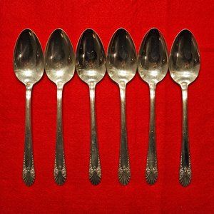 Crown Silver-Plate Silverware - Lot of 6 Table Spoons - Radiance 1939 Pattern